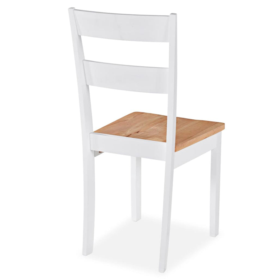 Eetkamerstoelen Massief Rubberwood Wit 6