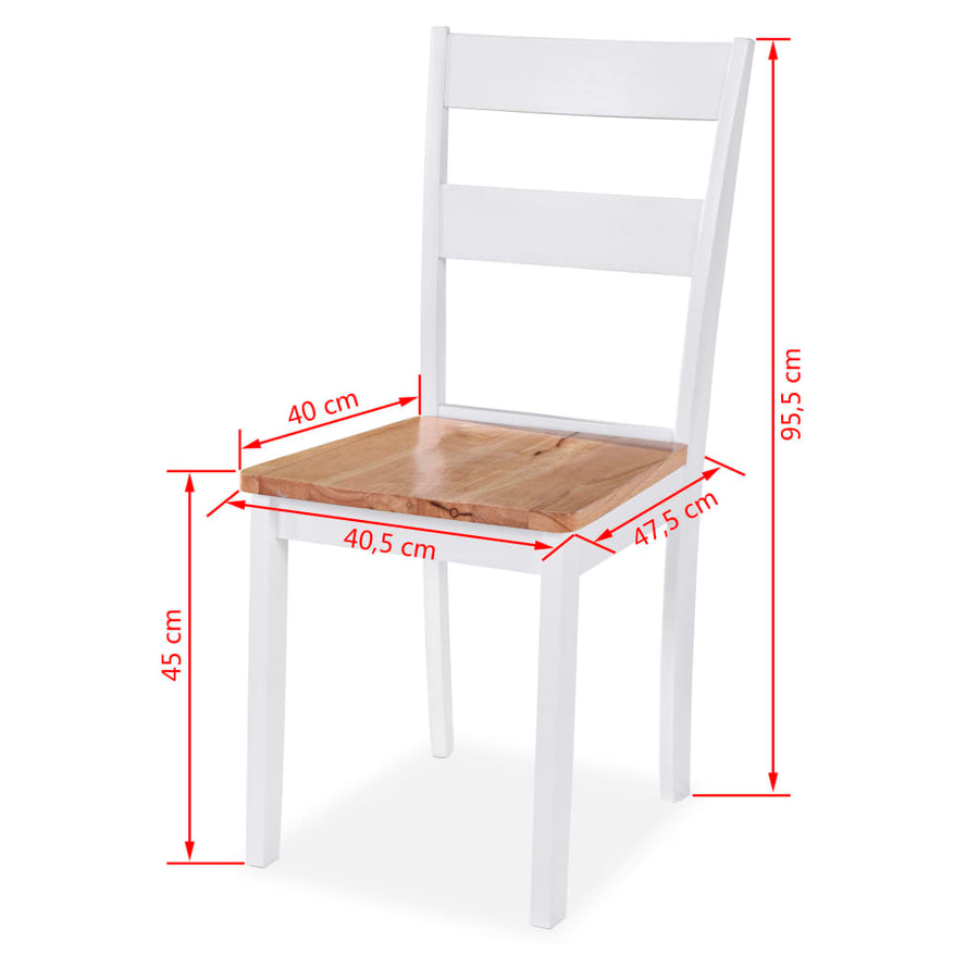 Eetkamerstoelen Massief Rubberwood Wit 6