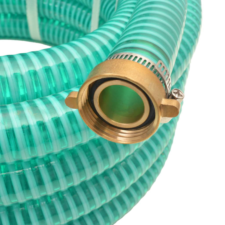 Zuigslang Met Messing Koppelingen 15 M 25 Mm Groen