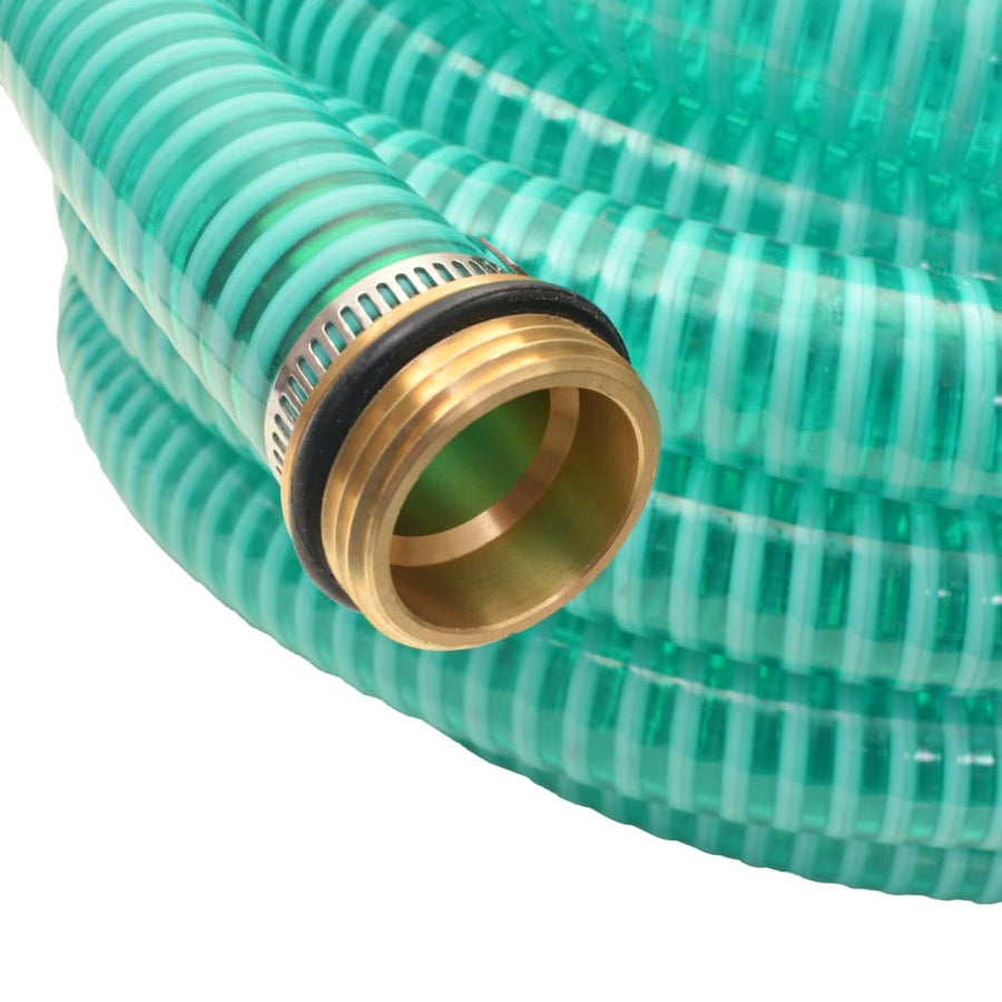 Zuigslang Met Messing Koppelingen 15 M 25 Mm Groen