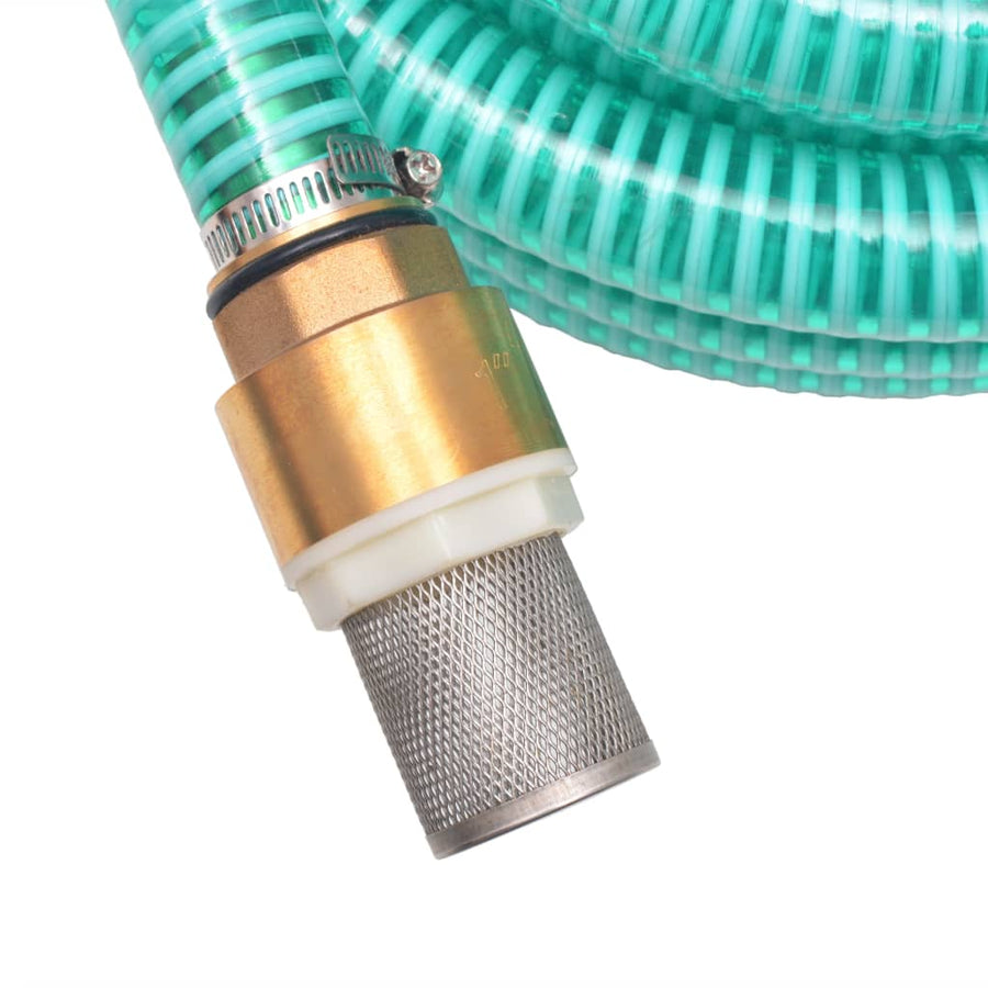Zuigslang Met Messing Koppelingen 15 M 25 Mm Groen