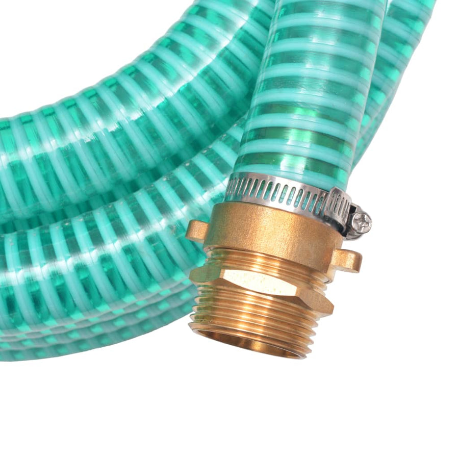 Zuigslang Met Messing Koppelingen 15 M 25 Mm Groen