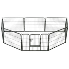 Hondenren Met 80X60 Cm Staal Zwart 60 x 80 cm 8 panelen