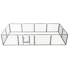 Hondenren Met 80X60 Cm Staal Zwart 60 x 80 cm 12 panelen