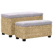 Bankstel zeegras 2-delig grijs 85x40x45cm