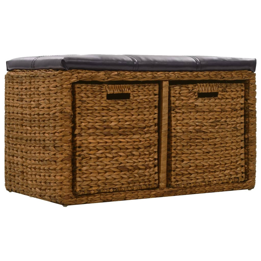 Bankje met 2 manden 71x40x42 cm zeegras bruin 71 x 40 x 42 cm Bruin