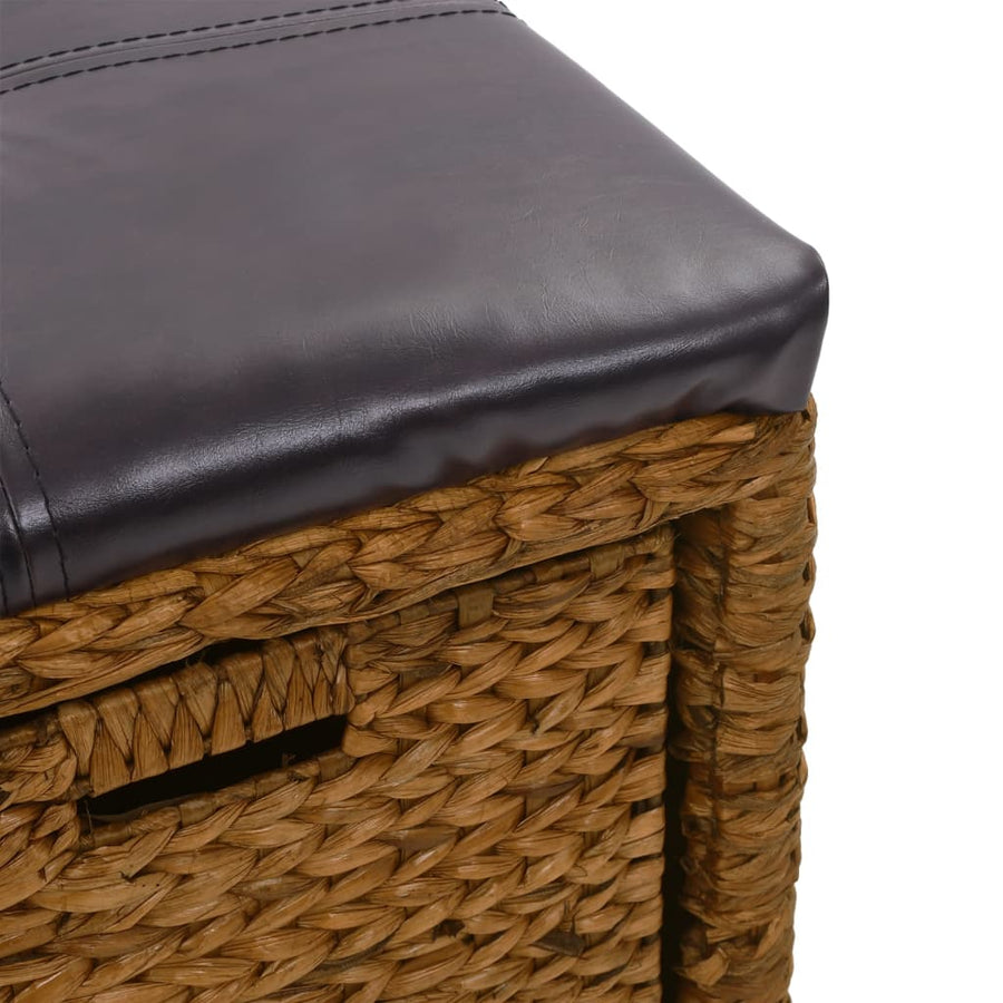 Bankje met 2 manden 71x40x42 cm zeegras bruin 71 x 40 x 42 cm Bruin