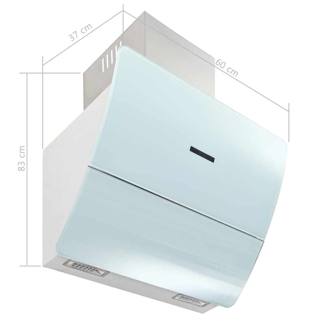 Wandafzuigkap 756 M³/U 60 Cm Roestvrij Staal 60 x 37 x 83 cm Wit