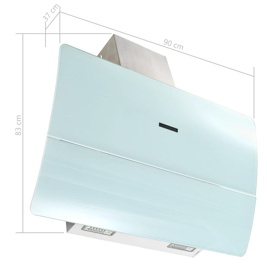 Wandafzuigkap 756 M³/U 90 Cm Roestvrij Staal 90 x 37 x 83 cm Wit
