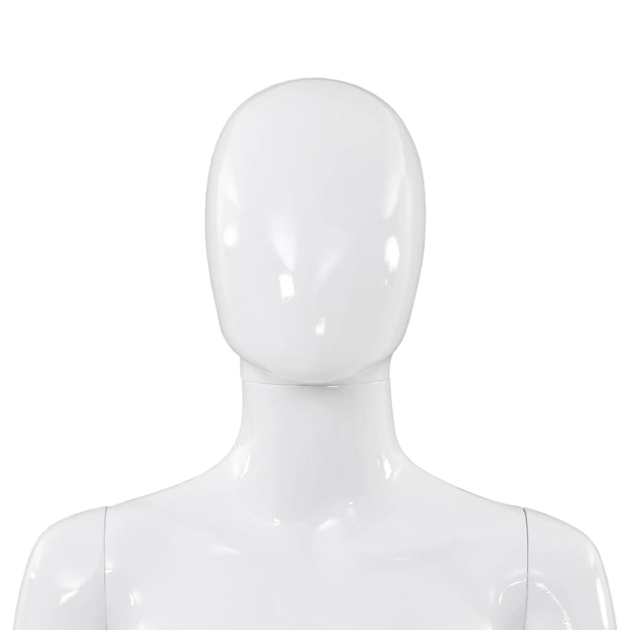 Etalagepop Elijk Met Glazen Voet 175 Cm Glanzend Vrouw Wit