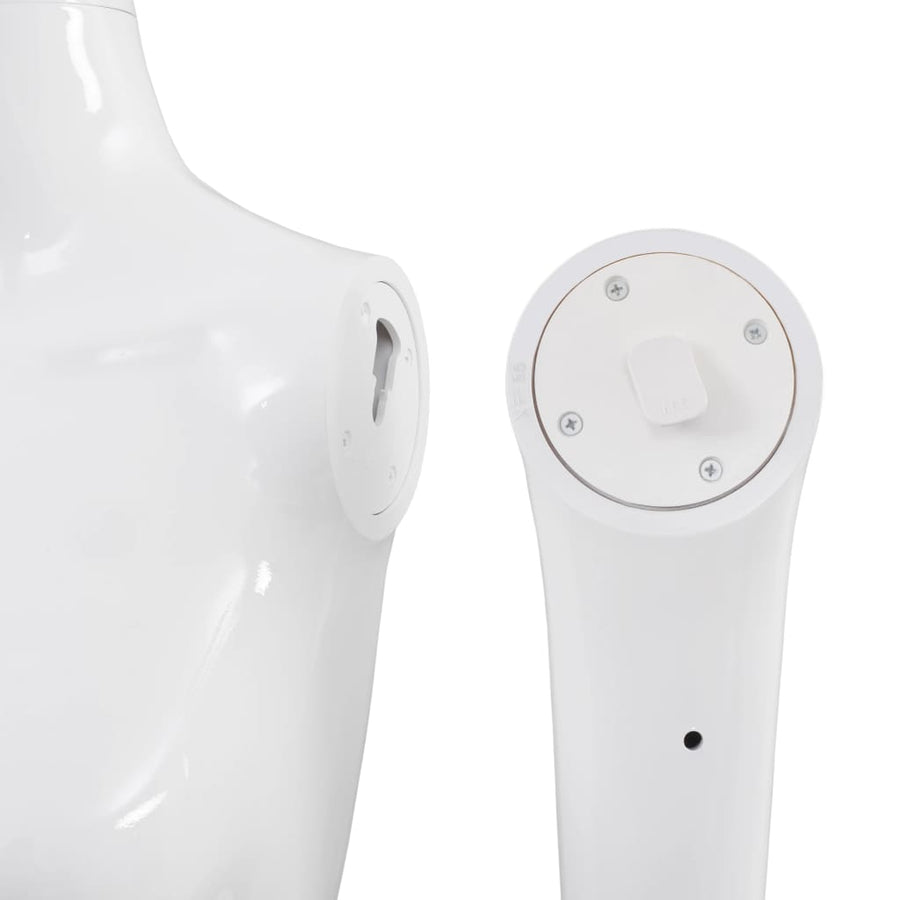 Etalagepop Elijk Met Glazen Voet 175 Cm Glanzend Vrouw Wit