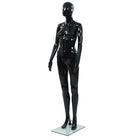 Female mannequin with glass base 175 cm glossy black