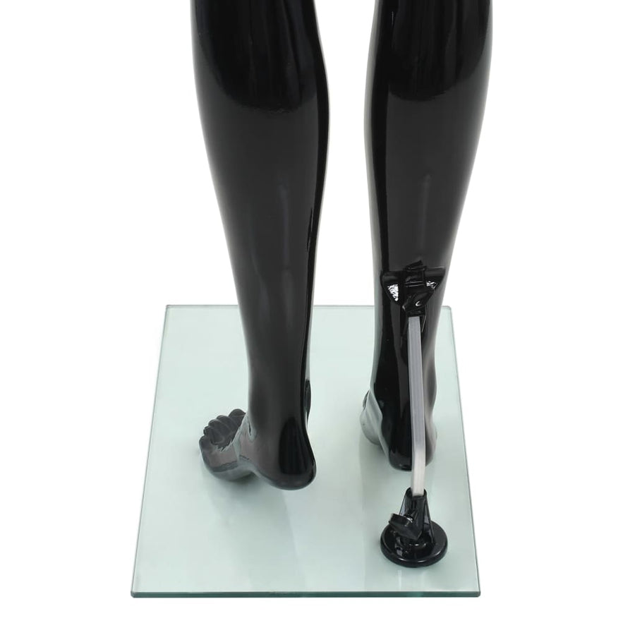 Etalagepop Elijk Met Glazen Voet 175 Cm Glanzend Vrouw Zwart