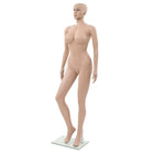 Mannequin sexy woman with glass base 180 cm beige