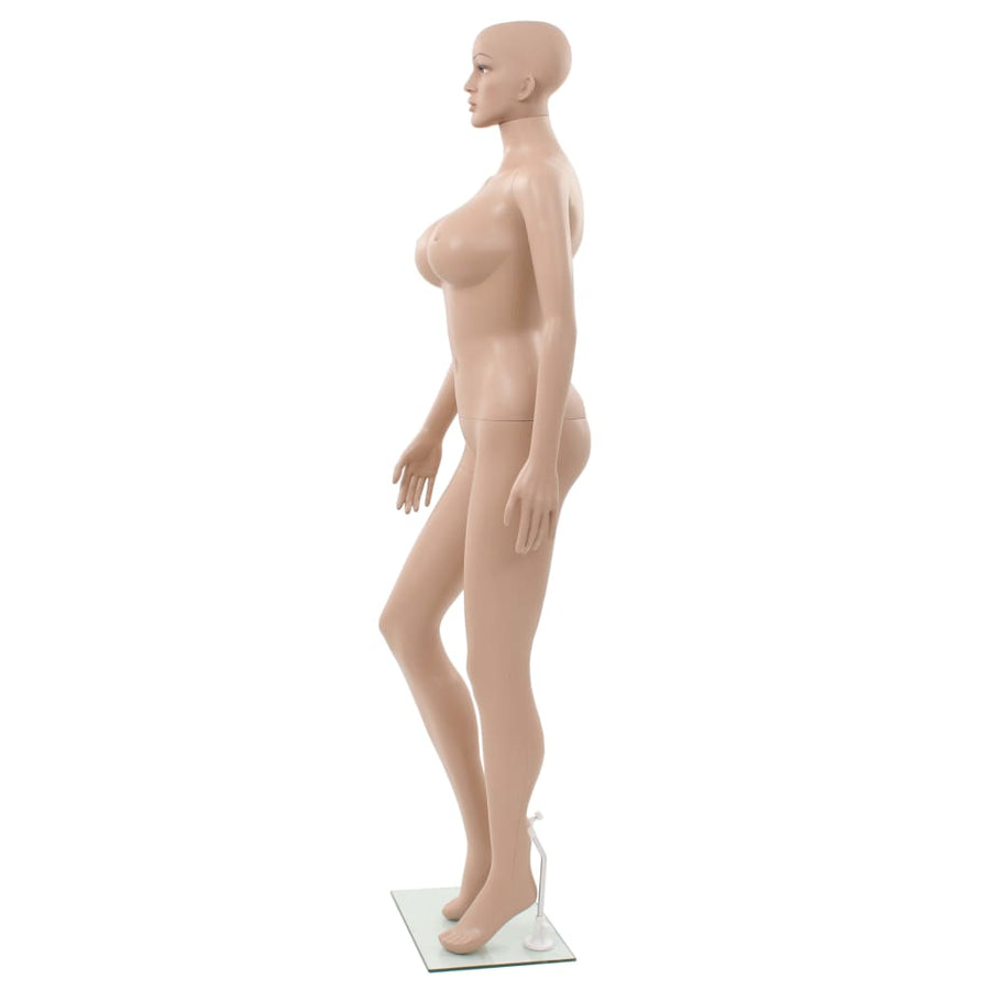 Etalagepop Sexy Vrouw Met Glazen Voet 180 Cm Beige