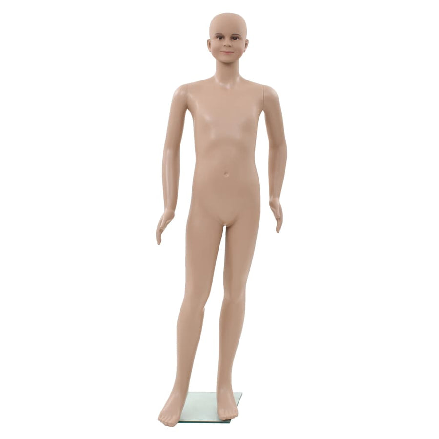 Etalagepop Kind Met Glazen Voet 140 Cm Beige