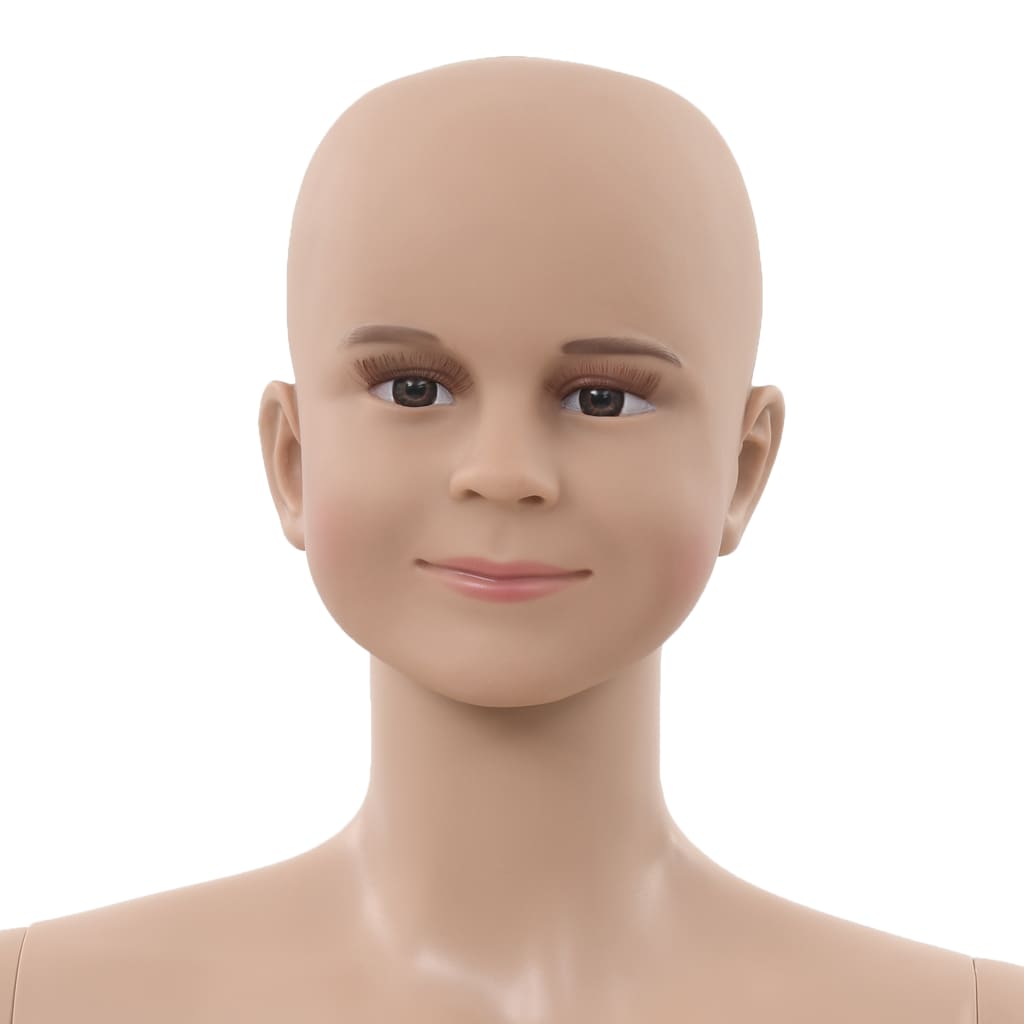 Etalagepop Kind Met Glazen Voet 140 Cm Beige