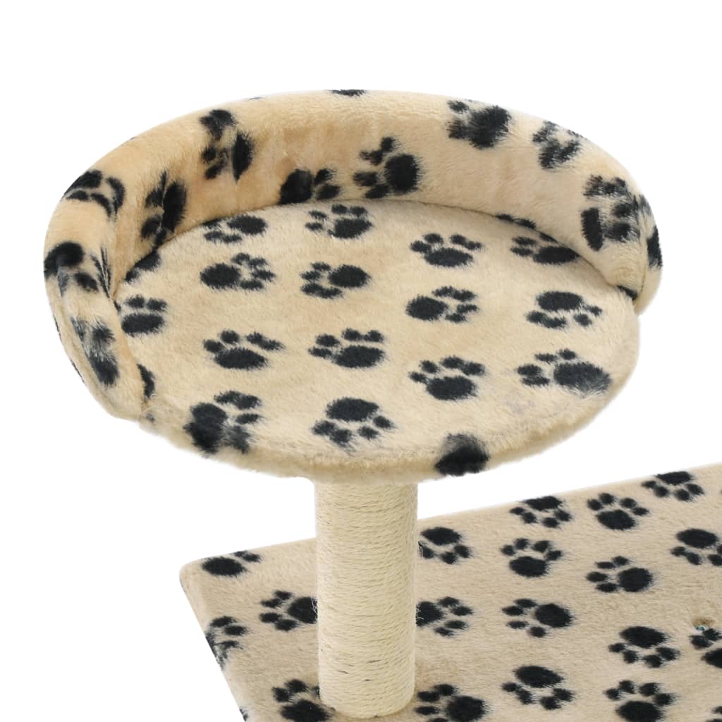 Kattenkrabpaal met sisal krabpalen 95 cm pootafdrukken beige Beige met pootafdrukken