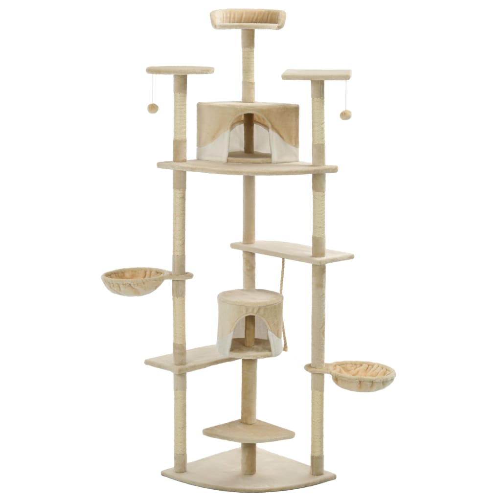 Kattenkrabpaal Met Sisal Krabpalen Beige en wit