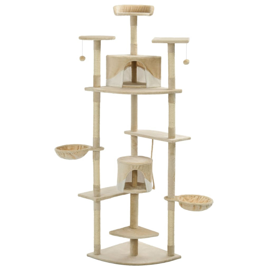 Kattenkrabpaal Met Sisal Krabpalen Beige en wit