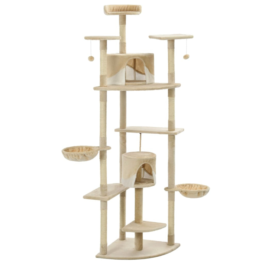 Kattenkrabpaal Met Sisal Krabpalen 203 Cm Beige En Wit