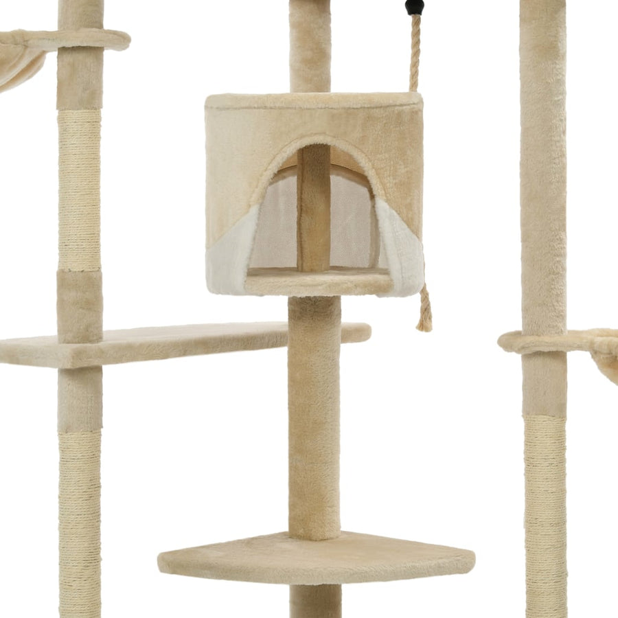 Kattenkrabpaal Met Sisal Krabpalen 203 Cm Beige En Wit