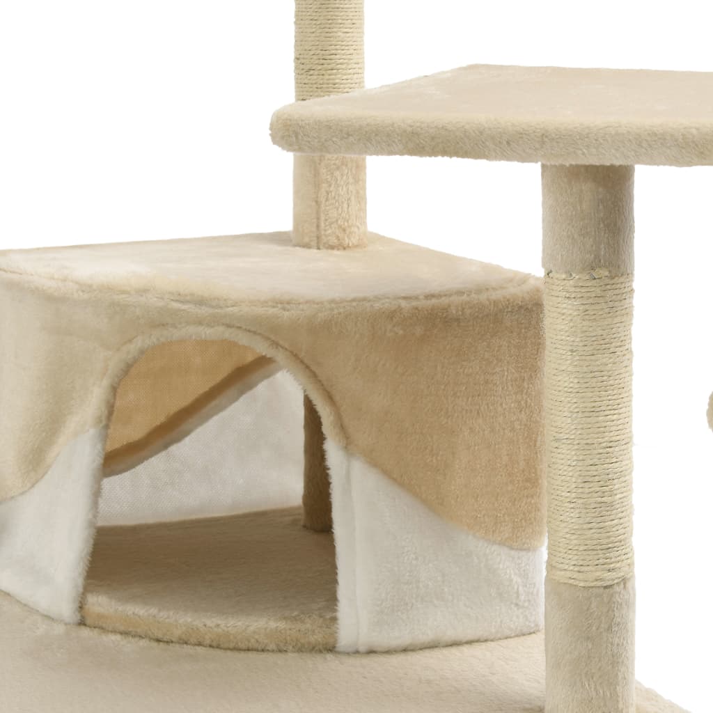 Kattenkrabpaal Met Sisal Krabpalen Beige en wit