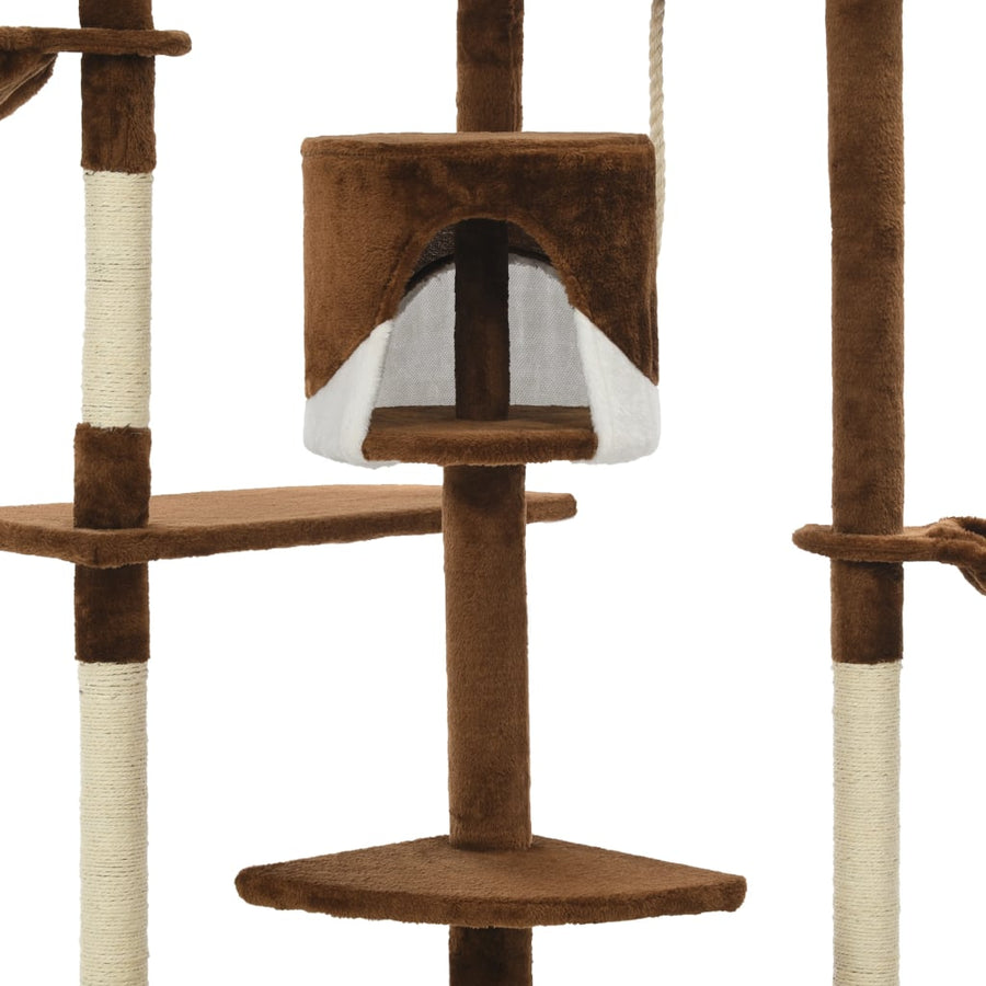 Kattenkrabpaal met sisal krabpalen 203 cm bruin en wit Bruin en wit