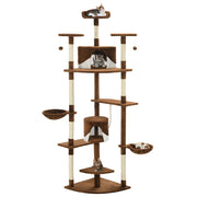 Kattenkrabpaal 203 cm bruin wit