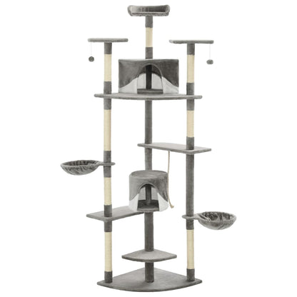 Kattenkrabpaal met sisal krabpalen 203 cm grijs en wit Grijs en wit