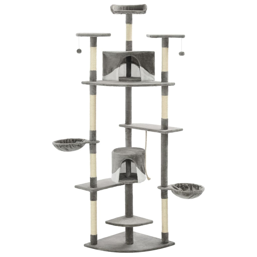 Kattenkrabpaal met sisal krabpalen 203 cm grijs en wit Grijs en wit
