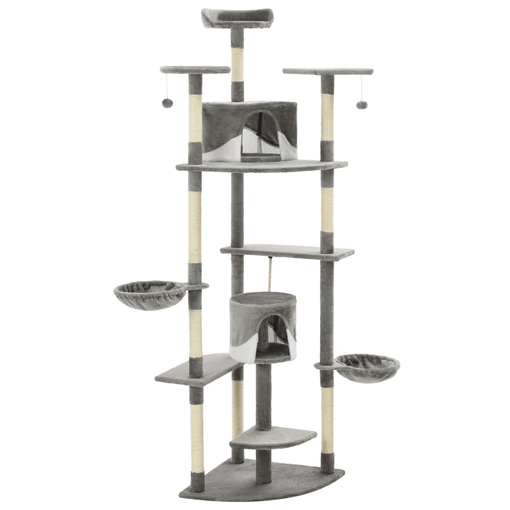 Kattenkrabpaal met sisal krabpalen 203 cm grijs en wit Grijs en wit