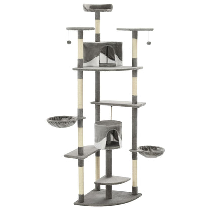 Kattenkrabpaal met sisal krabpalen 203 cm grijs en wit Grijs en wit