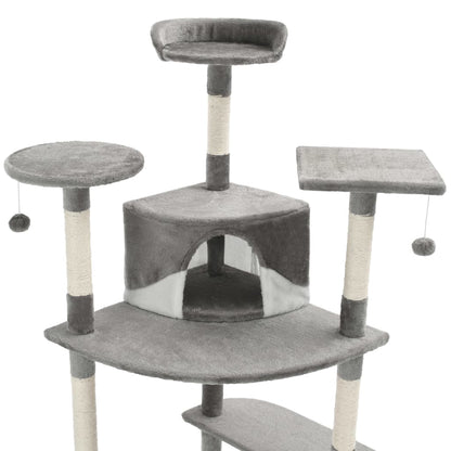Kattenkrabpaal met sisal krabpalen 203 cm grijs en wit Grijs en wit