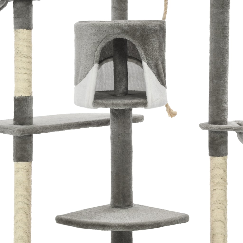 Kattenkrabpaal met sisal krabpalen 203 cm grijs en wit Grijs en wit