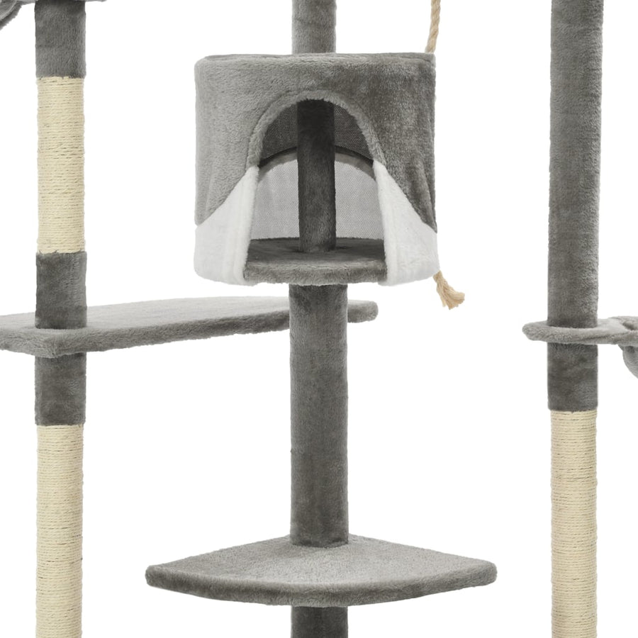 Kattenkrabpaal met sisal krabpalen 203 cm grijs en wit Grijs en wit