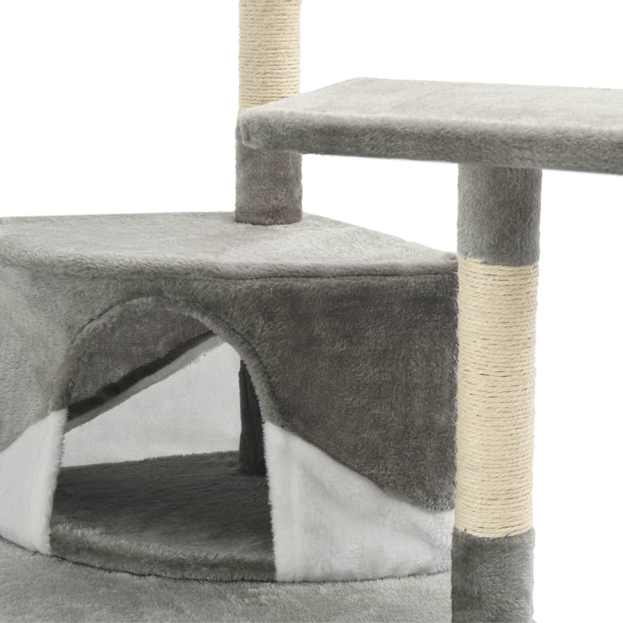 Kattenkrabpaal met sisal krabpalen 203 cm grijs en wit Grijs en wit