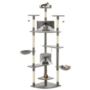 Kattenkrabpaal 203 cm grijs wit