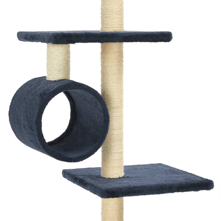 Kattenkrabpaal met sisal krabpalen 260 cm donkerblauw Donkerblauw