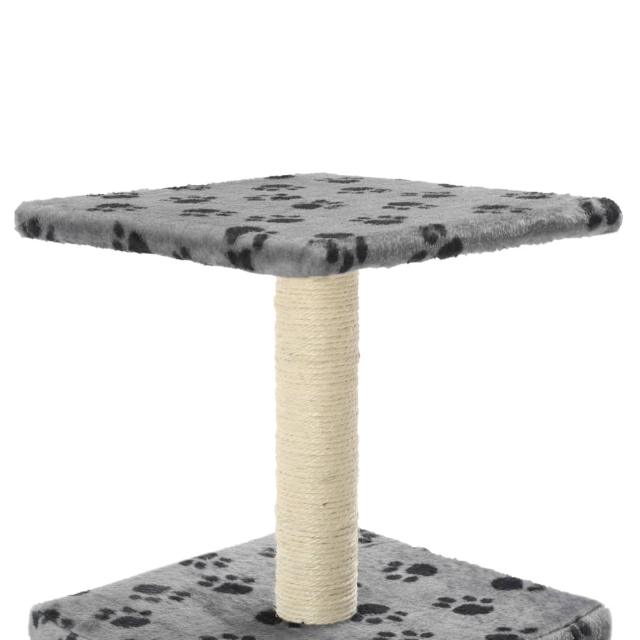 Kattenkrabpaal Met Sisal Krabpaal 55 Cm Pootafdrukken Grijs Grijs met pootafdrukken