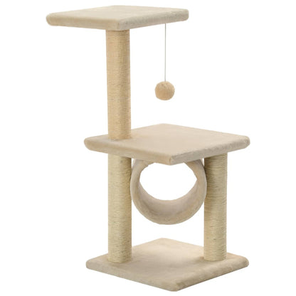 Kattenkrabpaal met sisal krabpalen 65 cm beige Beige