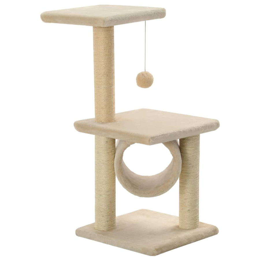 Kattenkrabpaal met sisal krabpalen 65 cm beige Beige