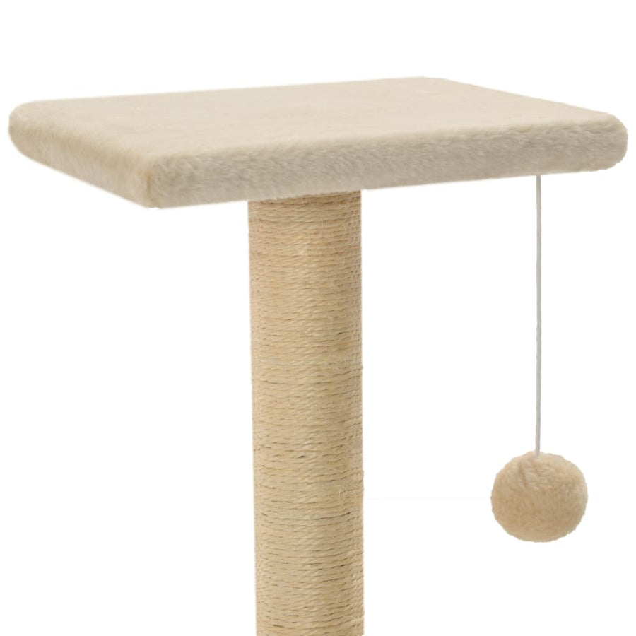 Kattenkrabpaal met sisal krabpalen 65 cm beige Beige