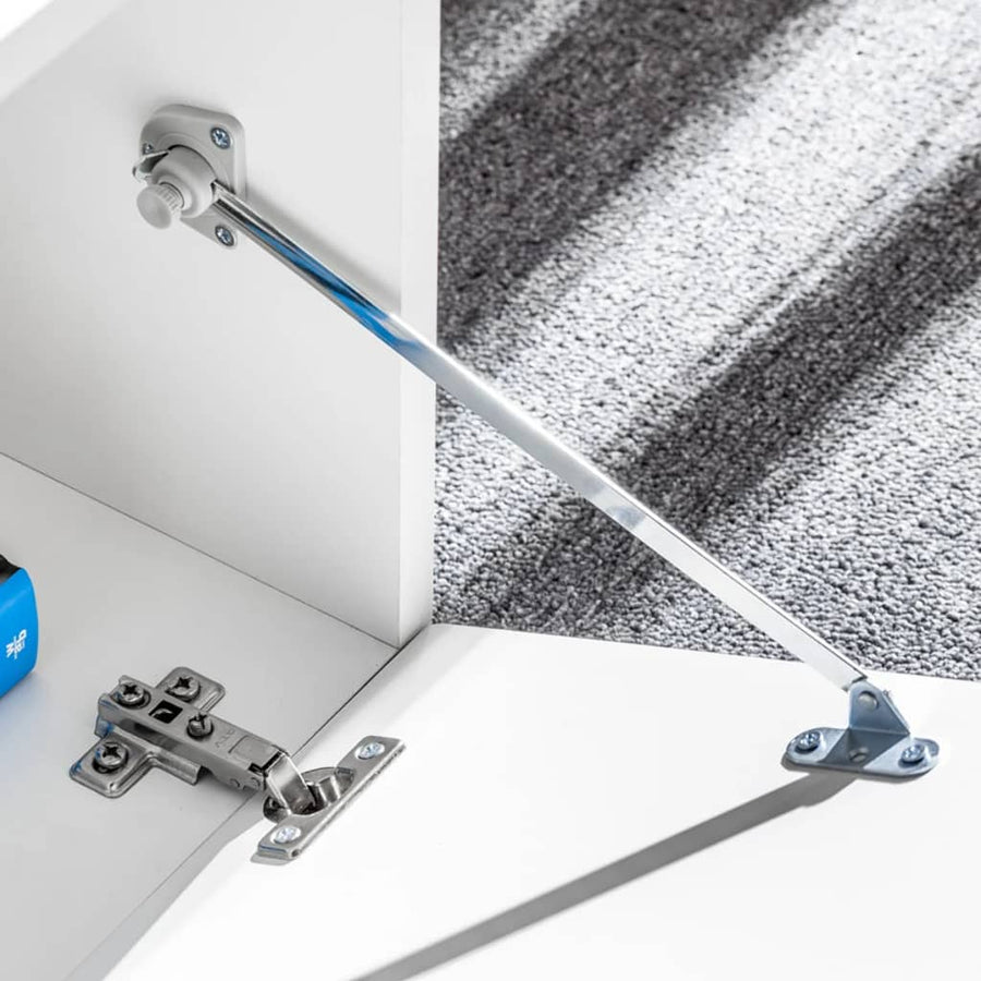 Tv-Wandmeubelset Met Led-Verlichting Hoogglans 5-Delig Wit
