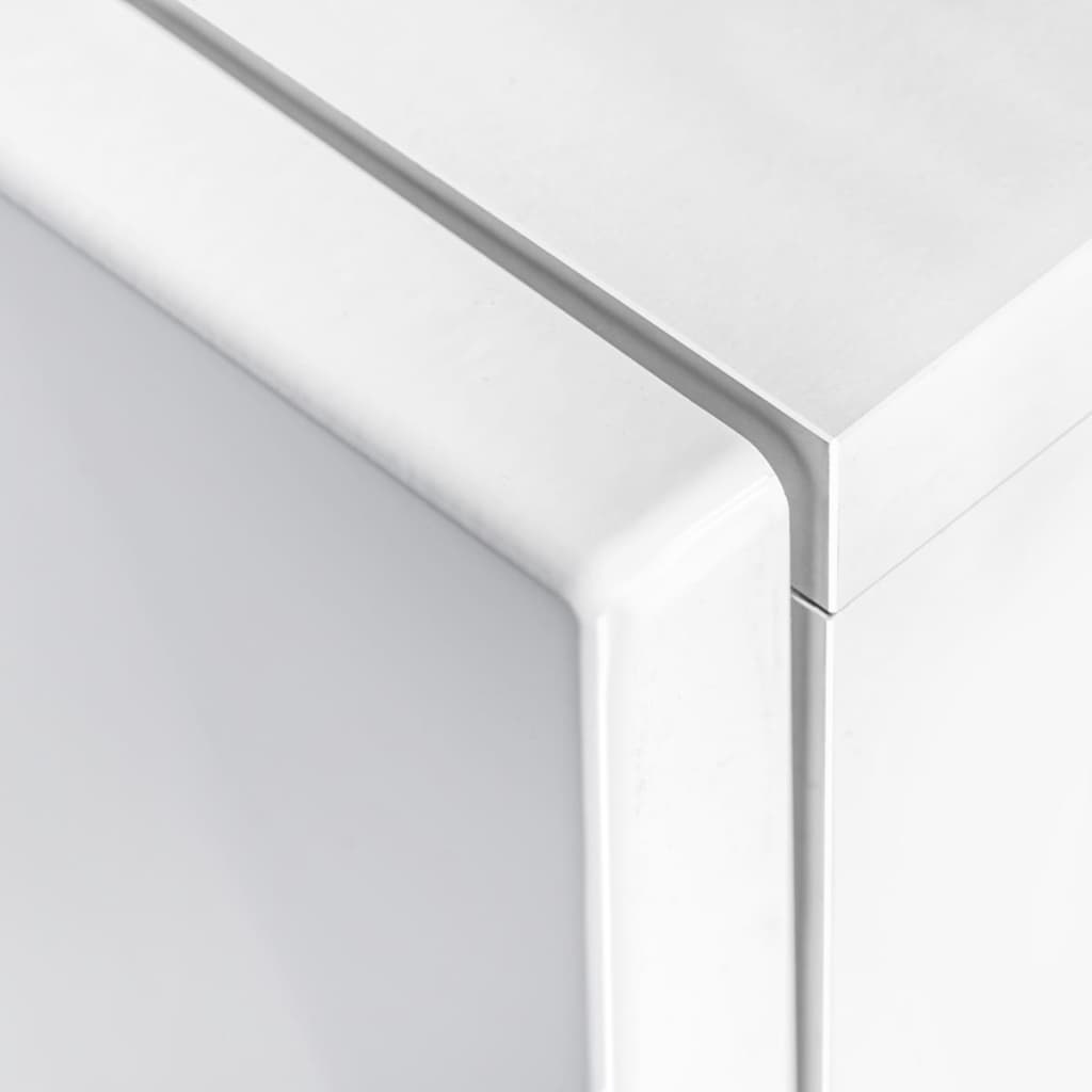 Tv-Wandmeubelset Met Led-Verlichting Hoogglans 5-Delig Wit