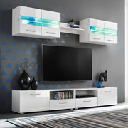 Tv-wandmeubelset 5-delig hoogglans wit