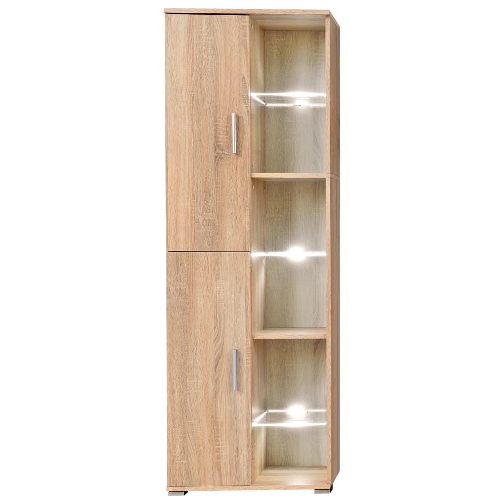 Tv-Wandmeubel Met Led-Verlichting Sonoma Eiken