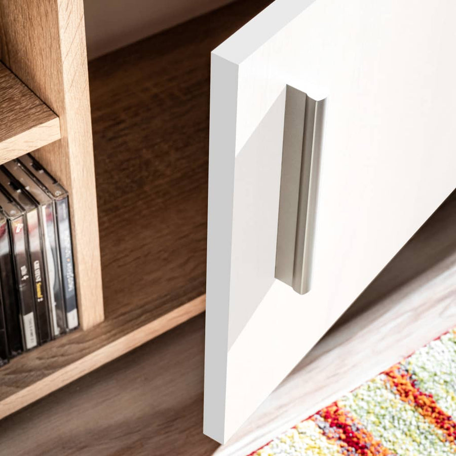 Tv-Wandmeubel Met Led-Verlichting Sonoma Eiken en wit