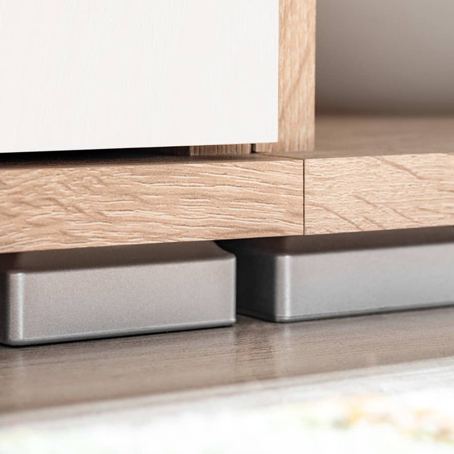 Tv-Wandmeubel Met Led-Verlichting Sonoma Eiken en wit
