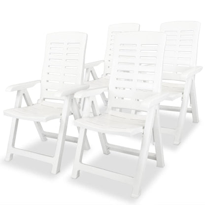Tuinstoelen Verstelbaar Kunststof 4 Wit